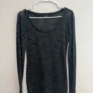 Express Metallic Black Knit Top